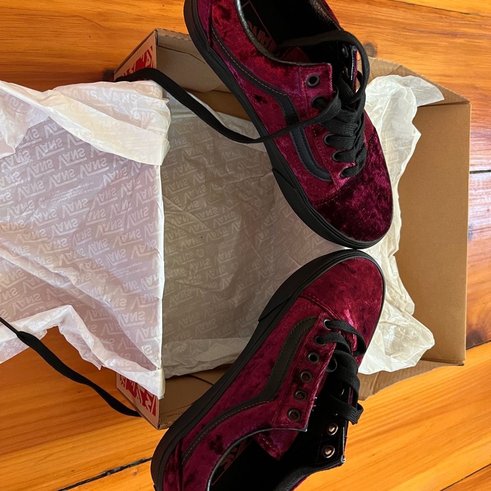 Crushed Velvet Vans Old Skool Platform Sneakers Limited Edition Brand New - Picture 3 of 6